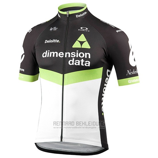 2017 Fahrradbekleidung Dimension Data Grun und Shwarz Trikot Kurzarm und Tragerhose